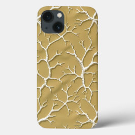 Funda Para iPhone 13 Embossed Khaki Branch iPhone Case Design