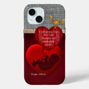 Funda Para iPhone 15 Embrión de corazón rojo hesiano neutro basado en l