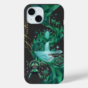 Funda Para iPhone 15 “Emerald Island Beetle – Nature Art 