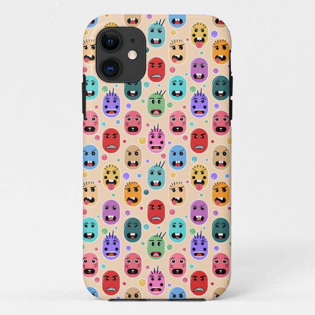 Funda De Case-Mate Para iPhone Emociones caras coloridas (Reverso)