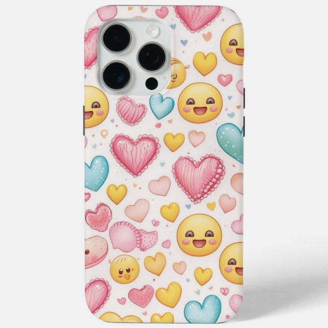 Funda De Case-Mate Para iPhone Emoji Hearts (Reverso )