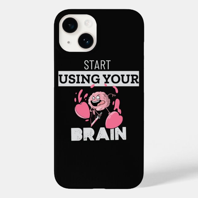 Funda De Case-Mate Para iPhone Empieza a usar tu cerebro | Divertido diseño cereb (Reverso )