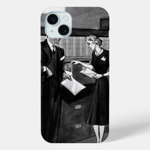 Funda Para iPhone 15 Mini Empresa de Vintage, Oficina de Empresarios Ejecuti