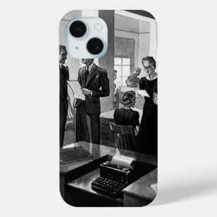 Funda Para iPhone 15 Empresa de Vintage, Oficina de Empresarios Ejecuti
