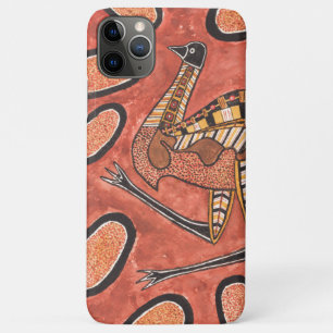 Funda Para iPhone 11 Pro Max Emu - Pintura de arte inspirada en los aborígenes