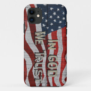 Funda Para iPhone 11 En Dios confiamos en la bandera norteamericana de 