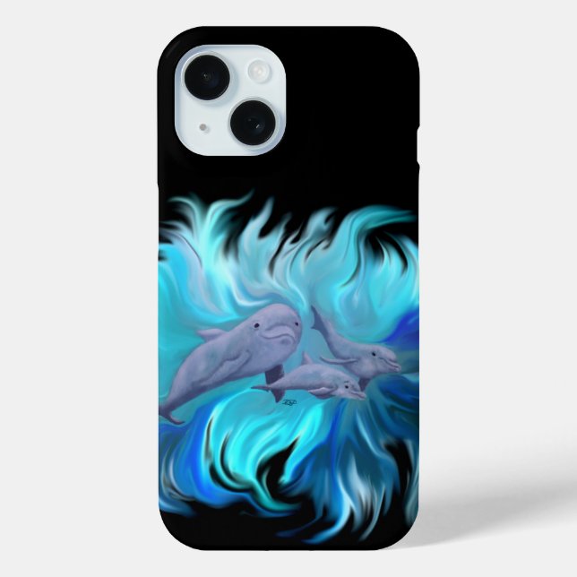 Funda De Case-Mate Para iPhone En la escuela de delfines (Reverso )