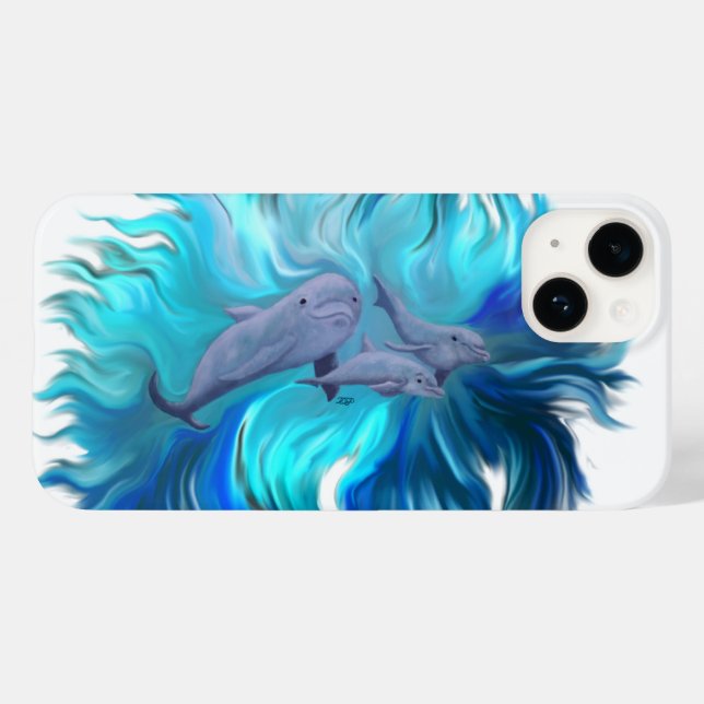 Funda De Case-Mate Para iPhone En la escuela de delfines (Reverso  (Horizontal))
