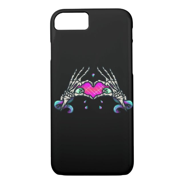 Funda De Case-Mate Para iPhone En la muerte - Manos Skeleton Heart (Reverso)