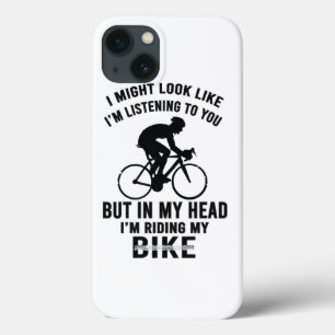 Funda Para iPhone 13 En mi cabeza estoy montando mi bicicleta Camiseta