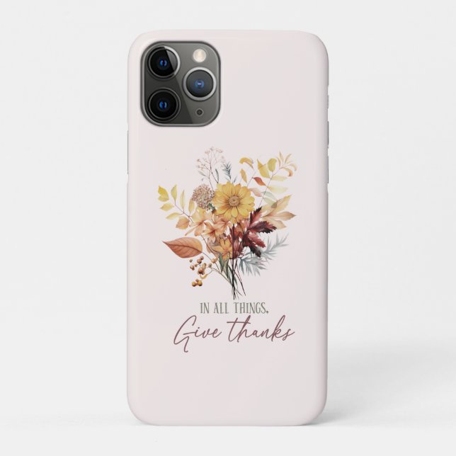 Funda De Case-Mate Para iPhone En Todas Las Cosas, Den Gracias - Autumt Floral Bo (Reverso)