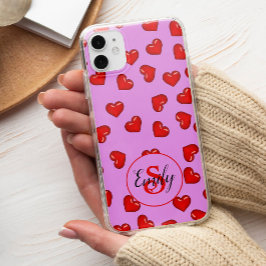 Funda Para iPhone 13 Pro Max enamorados del corazón rojo en el monopólico púrpu