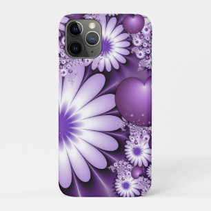 Funda Para iPhone 11 Pro Enamorándose de flores abstractas y corazones frac