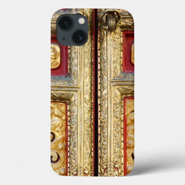Funda De Case-Mate Para iPhone Encaje de metal dorado en la puerta (Reverso)
