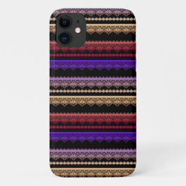 Funda Para iPhone 11 encaje multicolor sobre negro