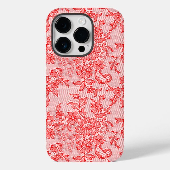 Funda De Case-Mate Para iPhone Encaje Rojo (Reverso )