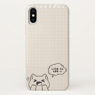 Funda Para iPhone X Encantado de Verte: Un Delicioso Diseño de Gato qu
