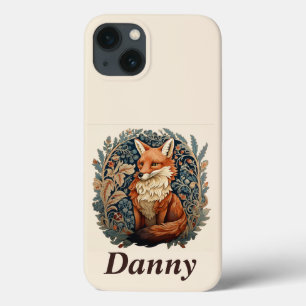 Funda Para iPhone 13 Encantador Fox de Woodland con nombre personalizad