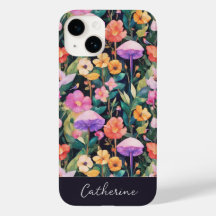 Encantador patrón moderno de flores silvestres y h
