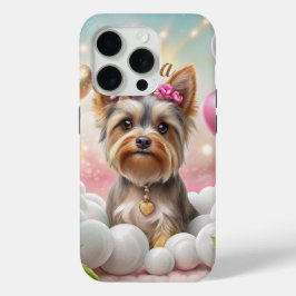 Funda Para iPhone 15 Pro Encantador Terrier de Golden Yorkshire