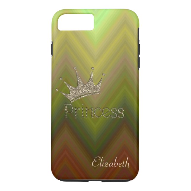 Funda De Case-Mate Para iPhone Encantador Zigzag, Tiara, Princesa, Purpurinoso de (Reverso)