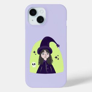 Funda Para iPhone 15 Encantadora Bruja Enfadada Adorable