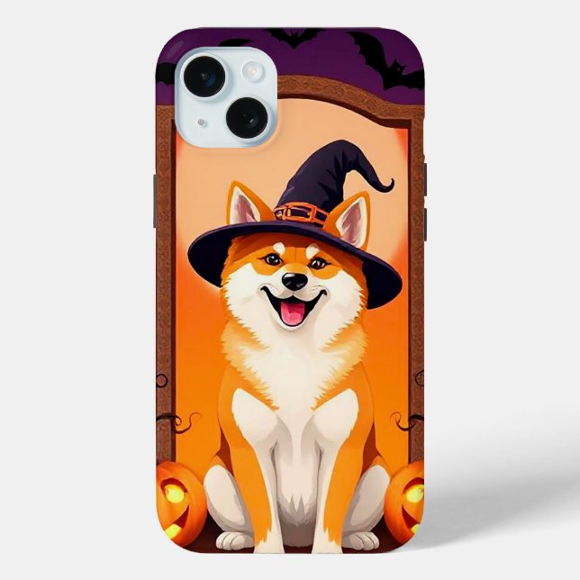 Funda De Case-Mate Para iPhone Encantadora Moda de Cachorro de Calabaza 🎃🐾 Hall (Reverso )