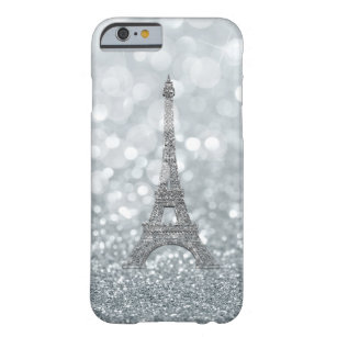 Funda Barely There Para iPhone 6 Encanto de plata de la torre Eiffel de París de la