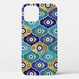 Funda Para iPhone 12 Encantos oculares malvados en el patrón del Quatr