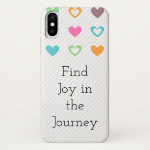 Funda Para iPhone X Encontrar alegría en el viaje con corazones variad