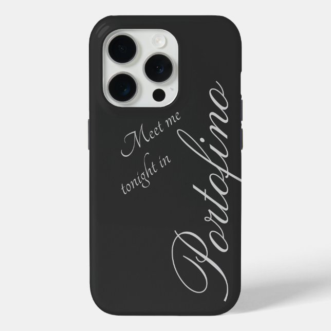 Funda De Case-Mate Para iPhone Encuéntrame esta noche en Portofino - gris oscuro  (Reverso )