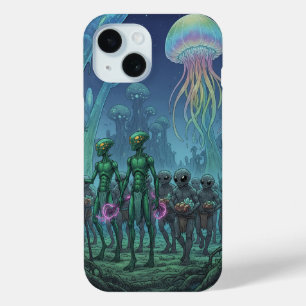 Funda Para iPhone 15 Encuentro Alien en el Fondo del Mar