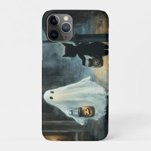 Funda Para iPhone 11 Pro Encuentro de Fantasma y Gato de Halloween