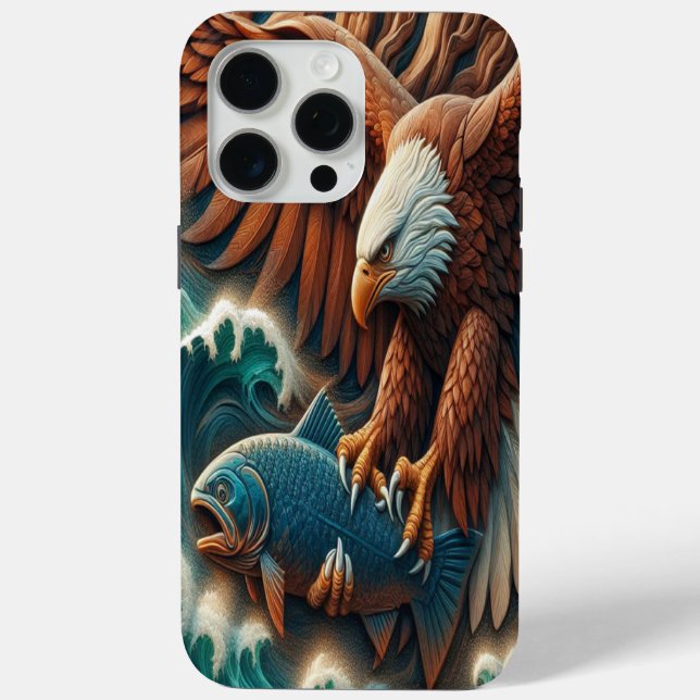 Funda De Case-Mate Para iPhone Encuentro Majestic: Águila y pescado (Reverso )