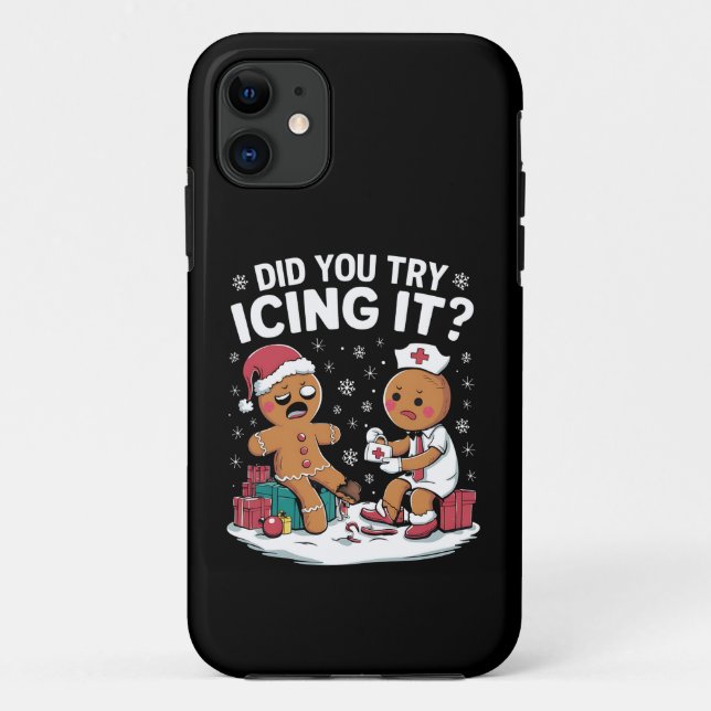 Funda De Case-Mate Para iPhone Enfermera de Navidad ¿Probaste con hielo de jengib (Reverso)