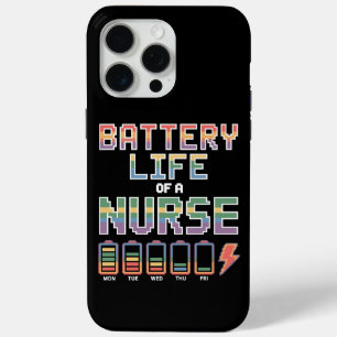 Funda Para iPhone 15 Pro Max Enfermera Divertida Frase Batería Vida Colorido Mé