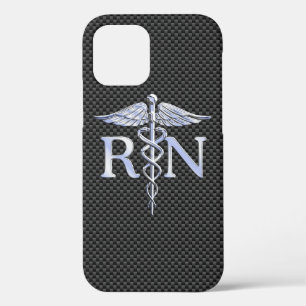 Funda Para iPhone 12 Enfermera inscrita RN Caduceus Snakes Decor