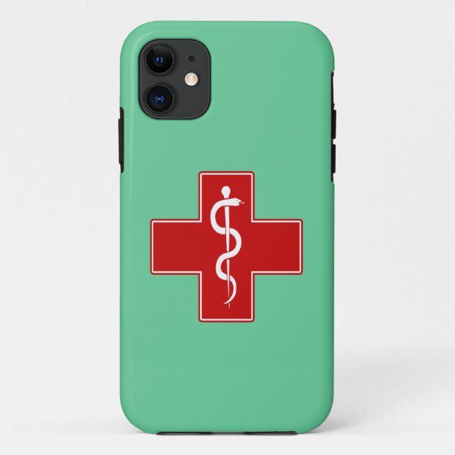 Funda De Case-Mate Para iPhone Enfermera Rod de Asclepius (Reverso)