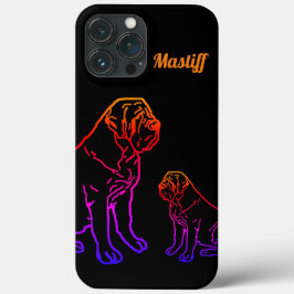 Funda Para iPhone 13 Pro Max English Mastiff Neon englische Dogge