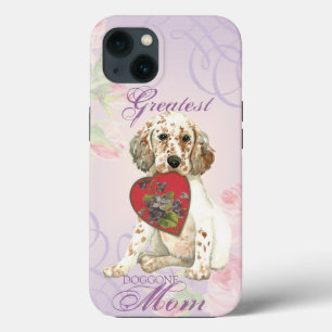 Funda Para iPhone 13 English Setter Heart Mom