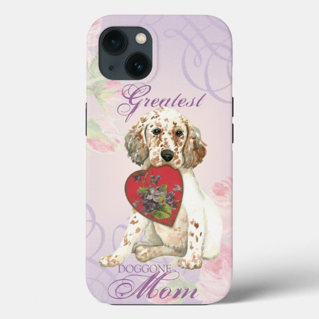 Funda De Case-Mate Para iPhone English Setter Heart Mom (Reverso )