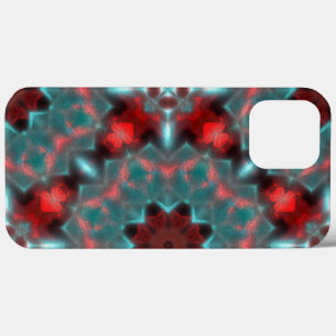 Funda Para iPhone 13 Pro Max Engranaje digital de vidrio martillado rojo y esti
