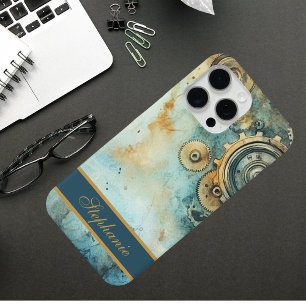 Funda Para iPhone 15 Pro Max Engranajes Steampunk Personalizados Industriales V