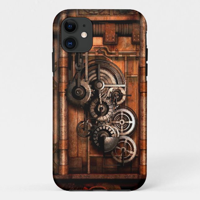 Funda De Case-Mate Para iPhone Engranajes y remaches punkyes del vapor (Reverso)
