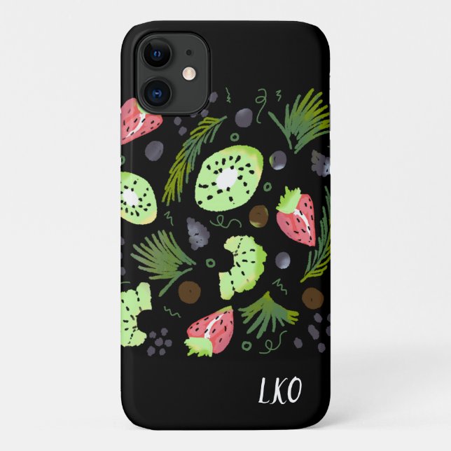Funda De Case-Mate Para iPhone Ensalada de fruta Ilustracion de la sandía Kiwi (Reverso)