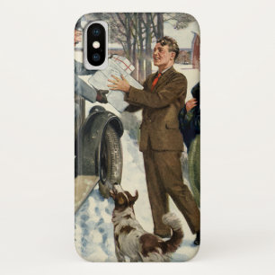 Funda Para iPhone X Entrega de Mailman, Navidades victorianos de época