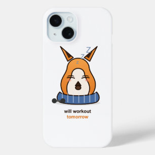 Funda Para iPhone 15 Entrenaré Mañana Zorro Divertido Humor Gimnasio