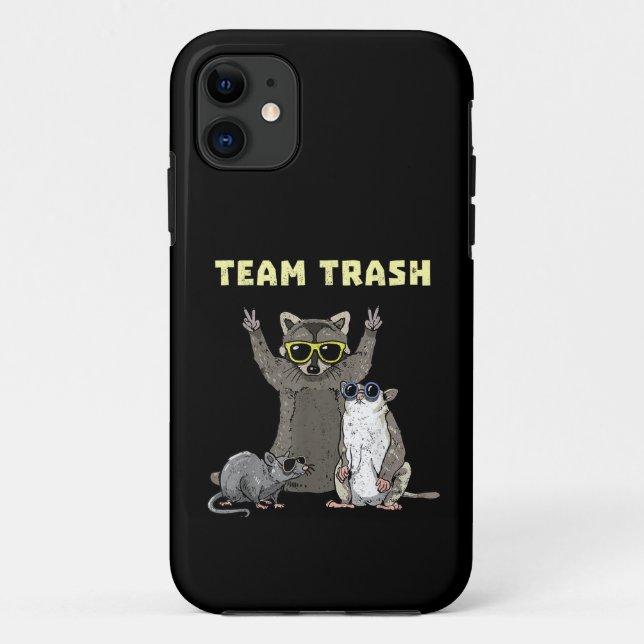 Funda De Case-Mate Para iPhone Equipo Basura Zarigüeya Mapache Rata, Animales Div (Reverso)