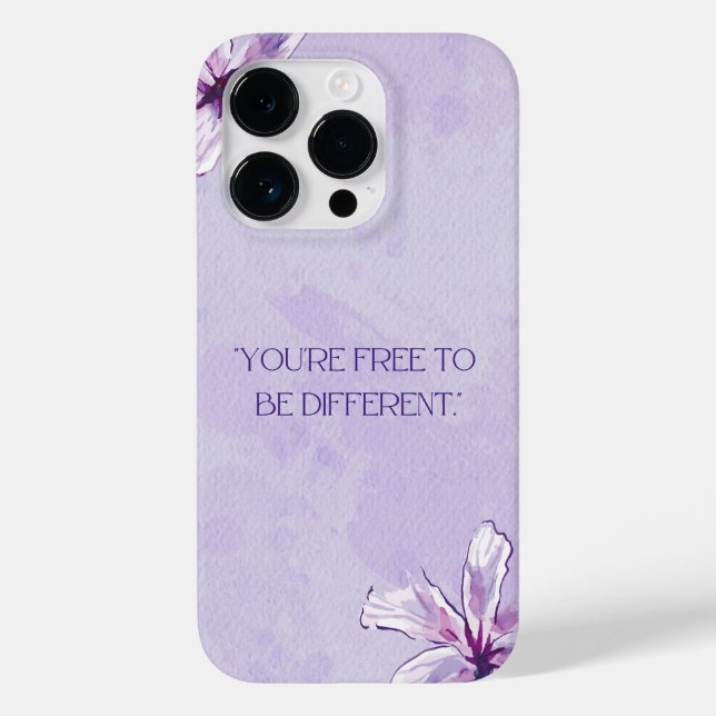 Funda De Case-Mate Para iPhone Eres libre de ser diferente de Purple Artsy (Reverso )