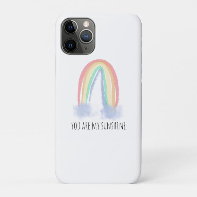Funda De Case-Mate Para iPhone Eres mi sol acuarela pintada arcoíris (Reverso)